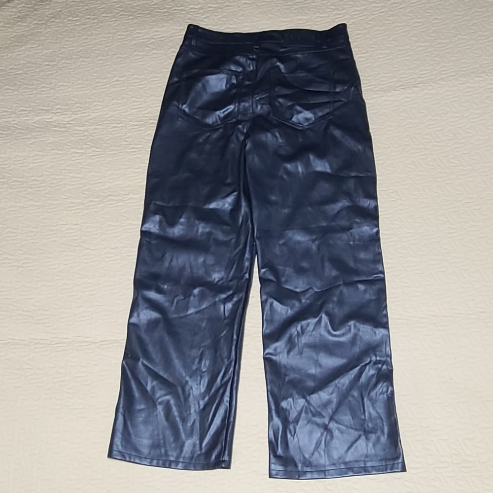 Bershka faux leather straight leg trouser pants size XL - Picture 12 of 16